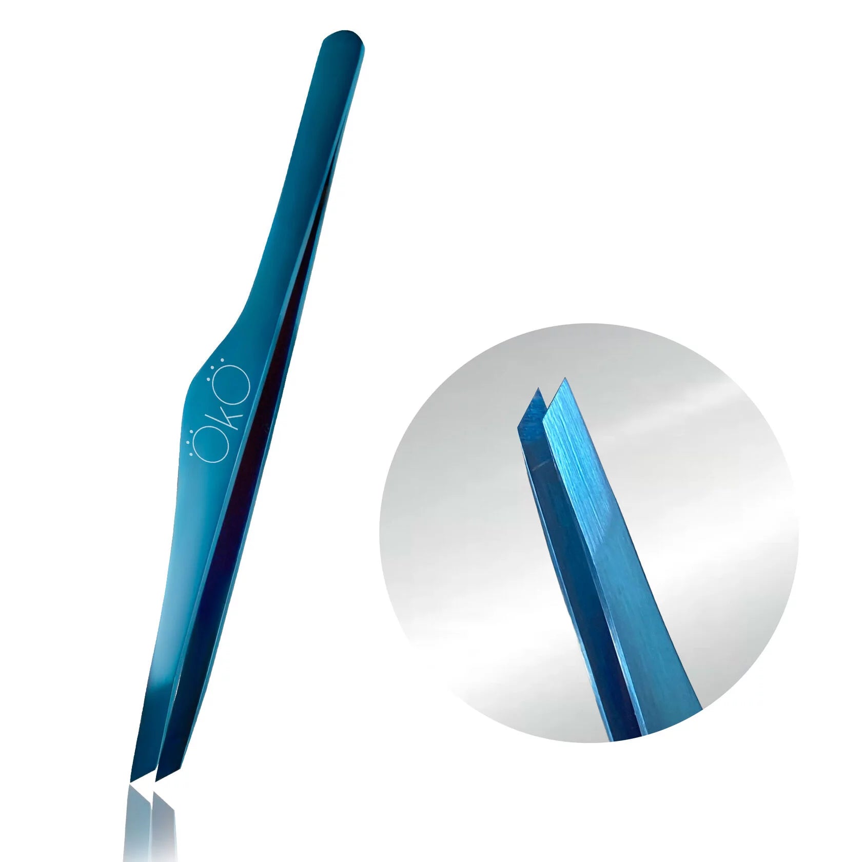 OKO Eyebrow Tweezers Beveled Blue Magic Premium