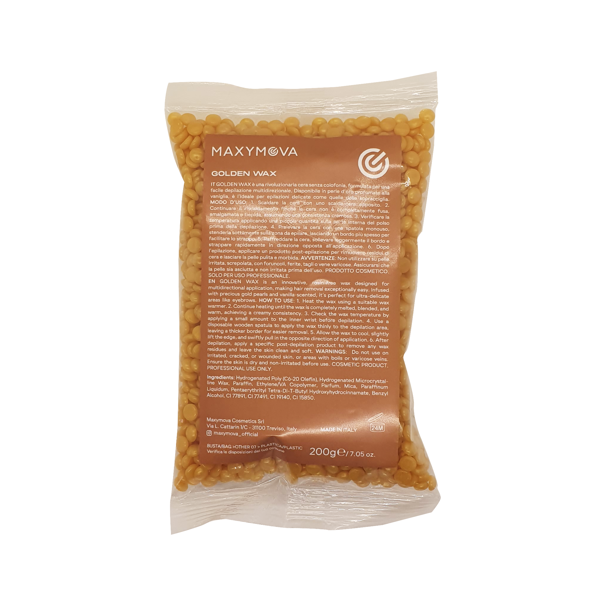 Maxymova golden vanilla pearl wax for eyebrows - 200gr