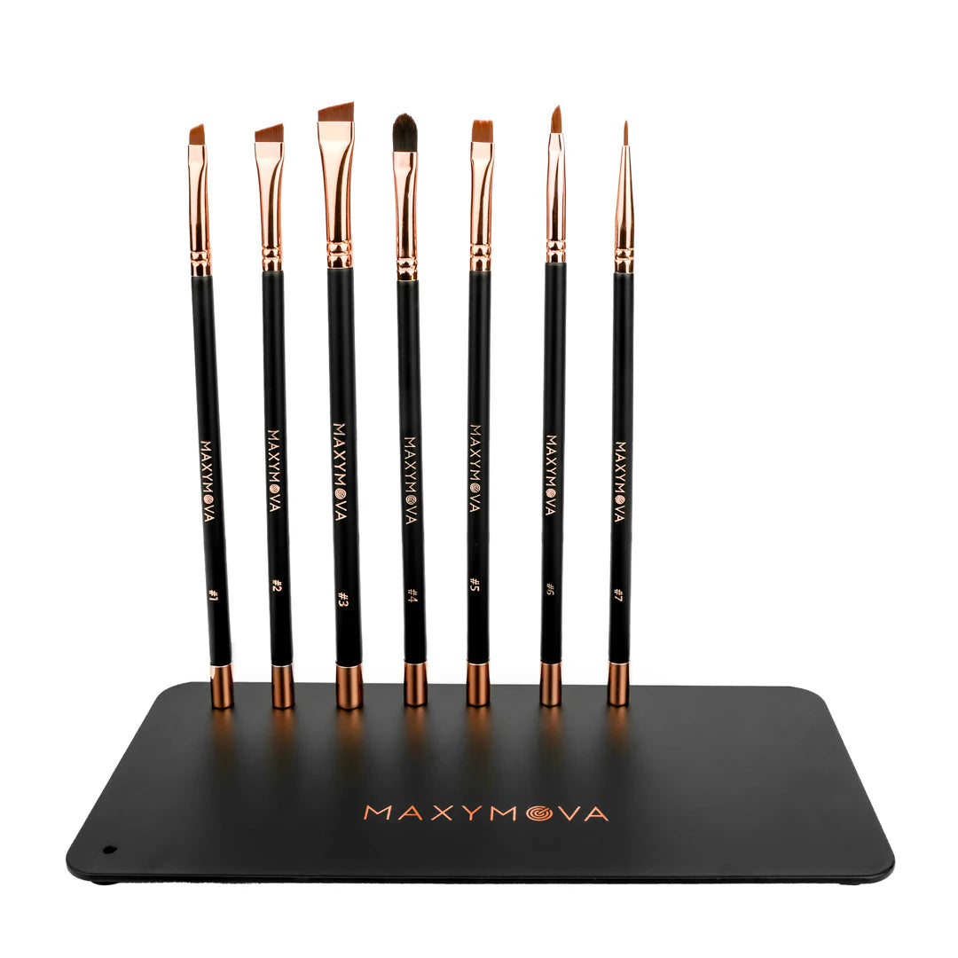 METAL BASE VIP SET WITH 7 PROFESSIONAL BRUSHES BROW ARTIST AND LAMIMAKER