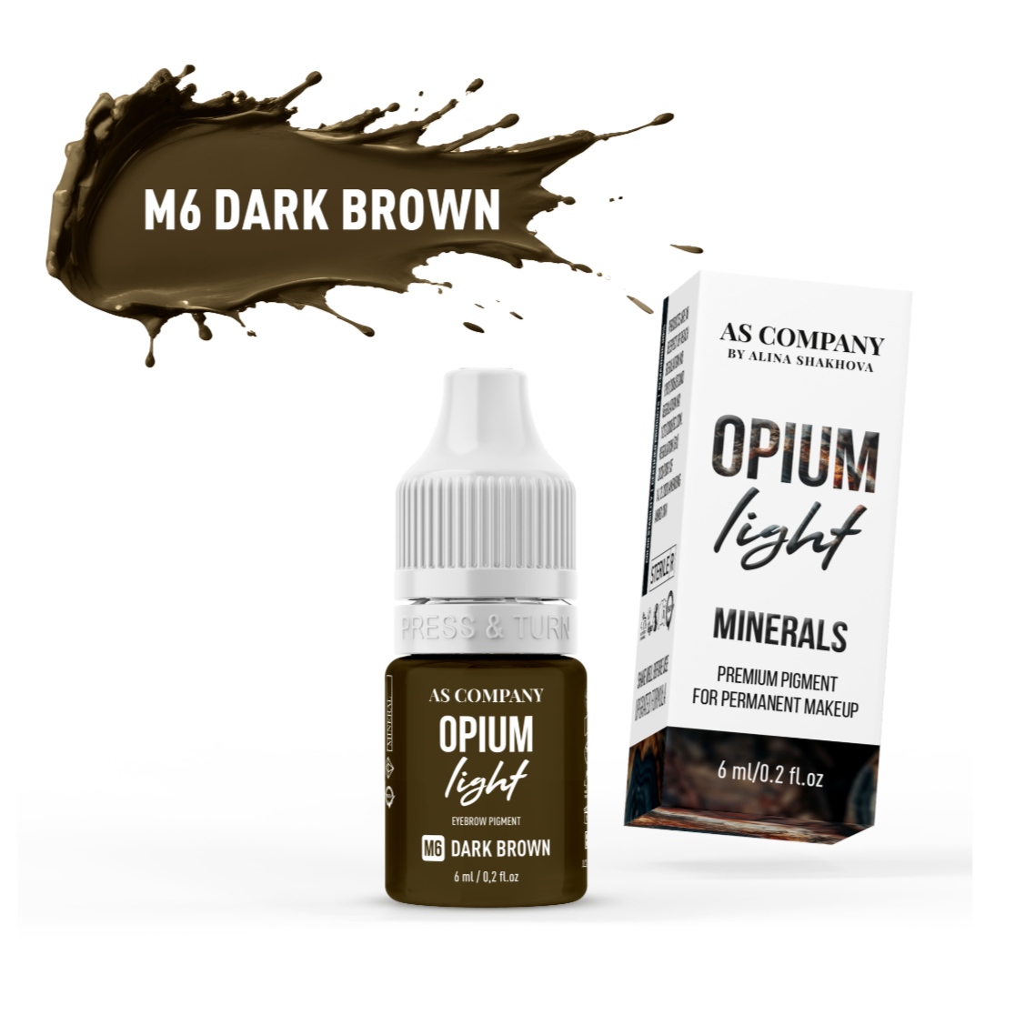 M6 DARK BROWN mineral eyebrow pigment (OPIUM LIGHT)