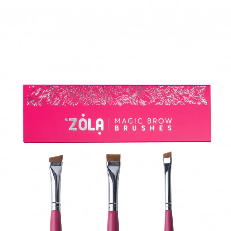 ZOLA - PROFESSIONAL SET OF EYEBROW BRUSHES MAGIC BROW BRUSHES LIGHT PINK