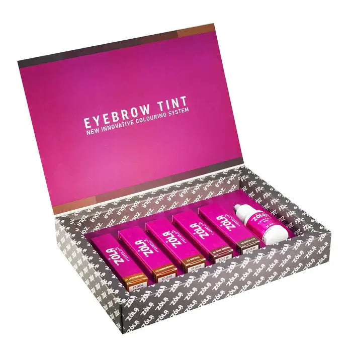 ZOLA - SET OF EYEBROW HYBRID DYE WITH COLLAGEN 5X15ML (5 COLORS AND OXIDANT)