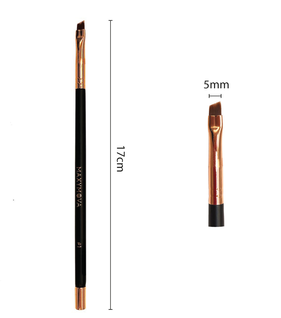 Maxymova No.1 Professional Brush With Magnet for laminating and coloring eyebrows with henna and dyes, angled, thin