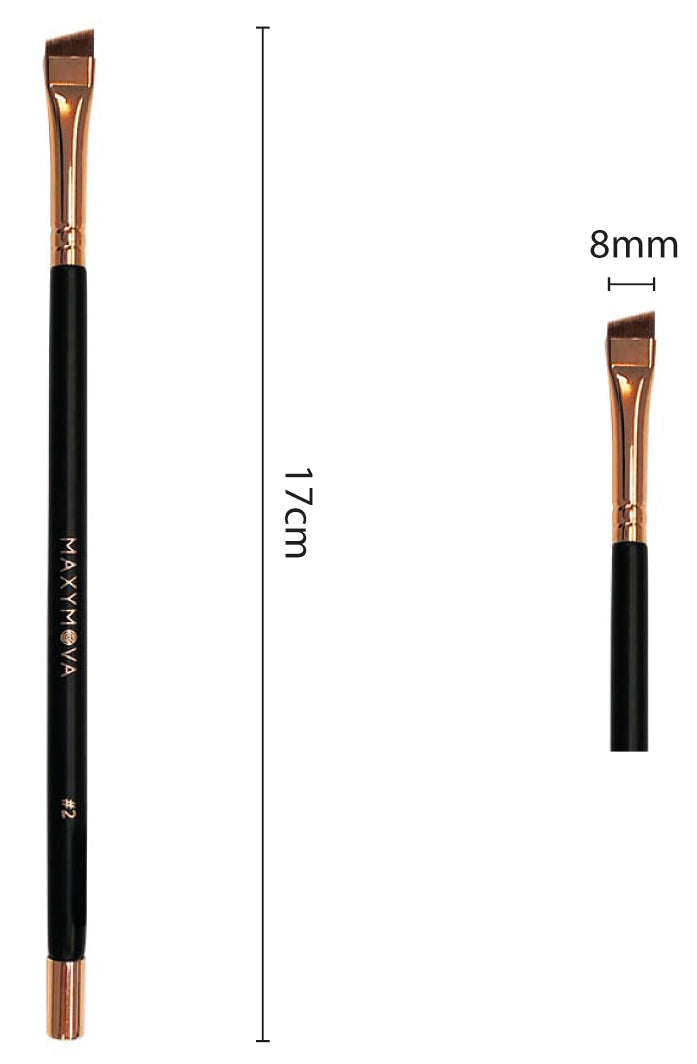 Maxymova Professional Brush N.2 With Magnet for eyebrow coloring with henna and dyes, angled, thin