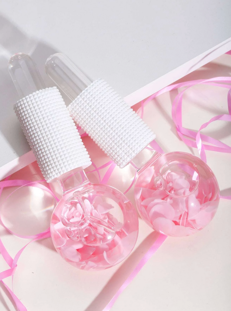 Pink petal ice globes