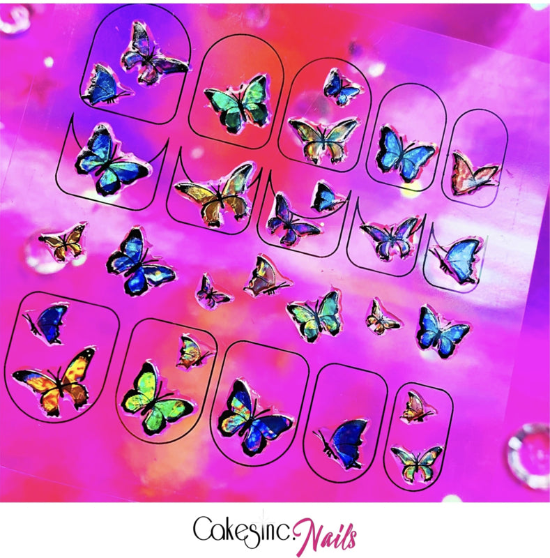 Holo butterflies stickers