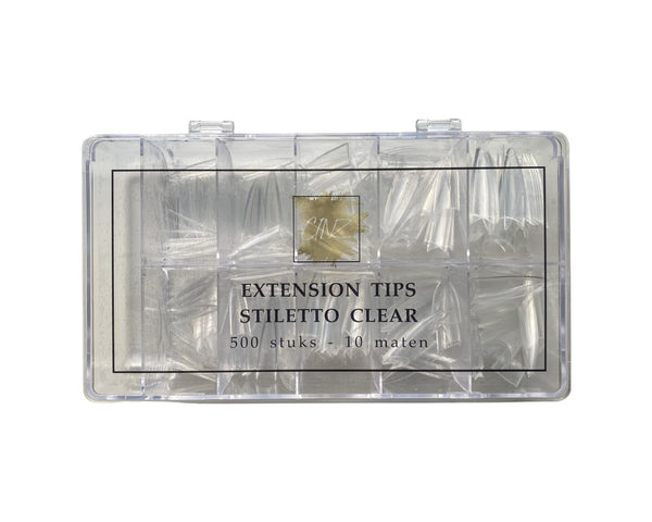 Extension tips stiletto clear - 500 stuks