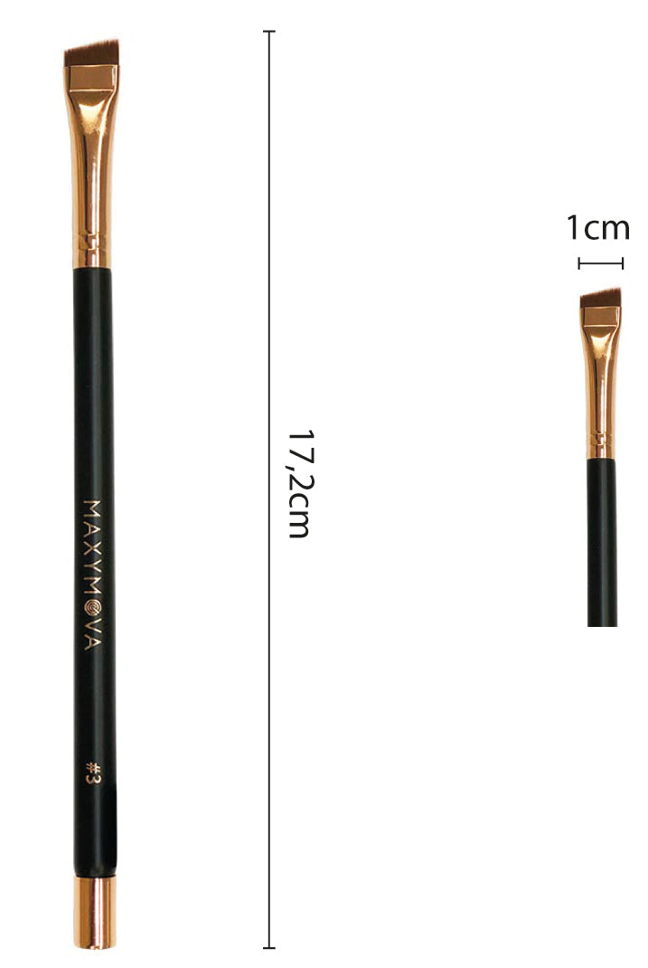 Maxymova Professional Brush N.3 With Magnet for eyebrow coloring with henna and dyes, angled, thin