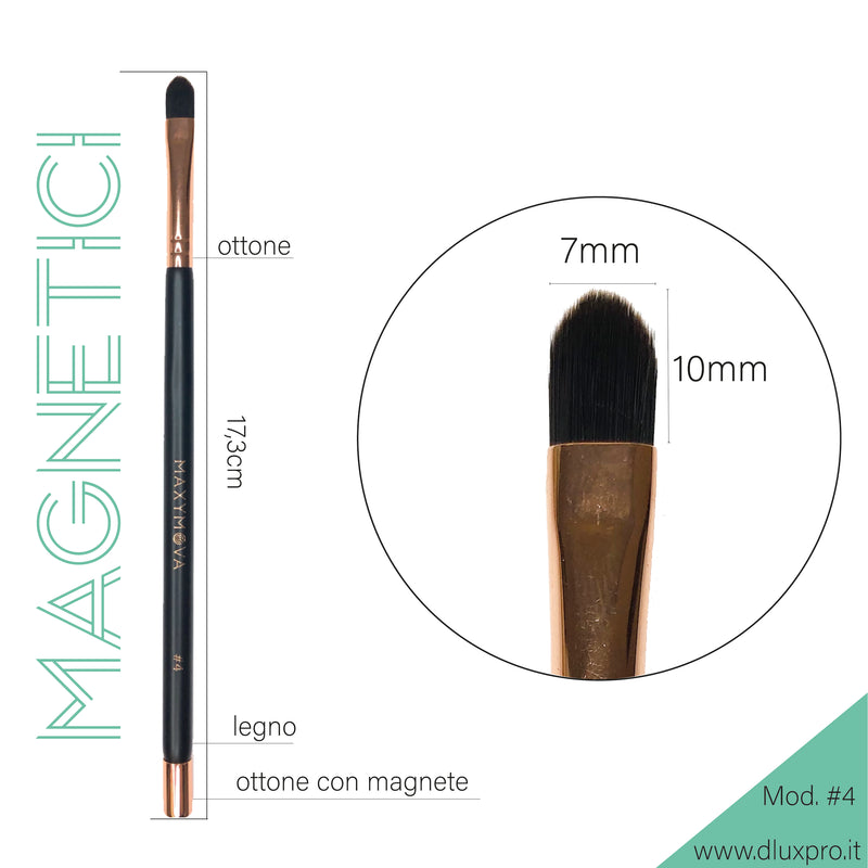 Maxymova Professional Brush N.4 With Magnet for eyebrow coloring with henna and dyes, angled, thin