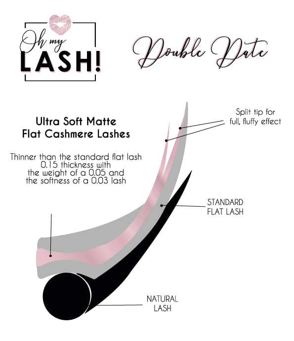 Double Date / Flat Cashmere Lashes C curl 0.15