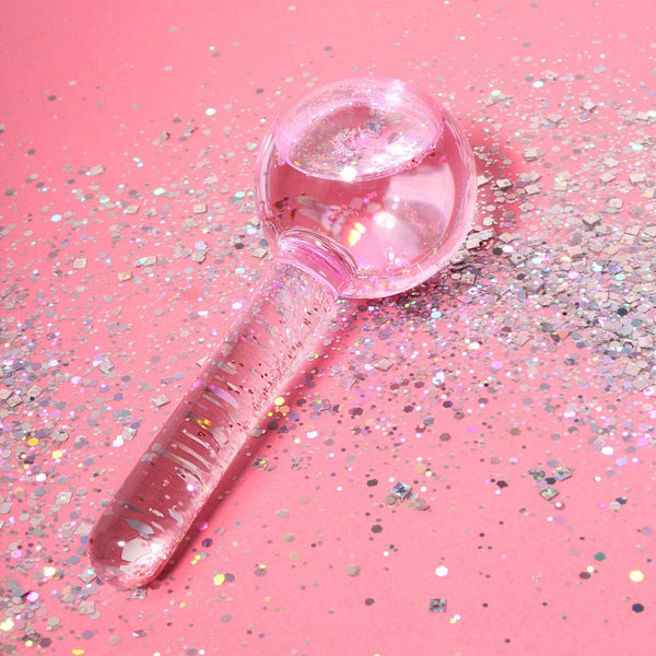 Pink glitter ice globes